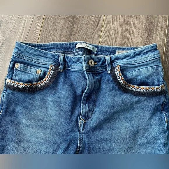 Mavi jeans Tess high rise skinny cropped with fringe and embroidery size 27-28 - Picture 4 of 16